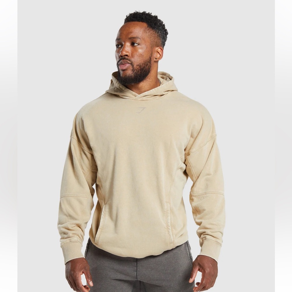 Gymshark Heritage Washed Hoodie M Tan/Cream